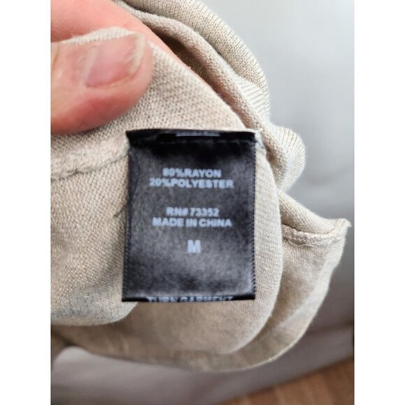 Tribekko 44 Oatmeal Grommet Detail 3/4 Sleeve Pullover Sweater Medium - Picture 4 of 7